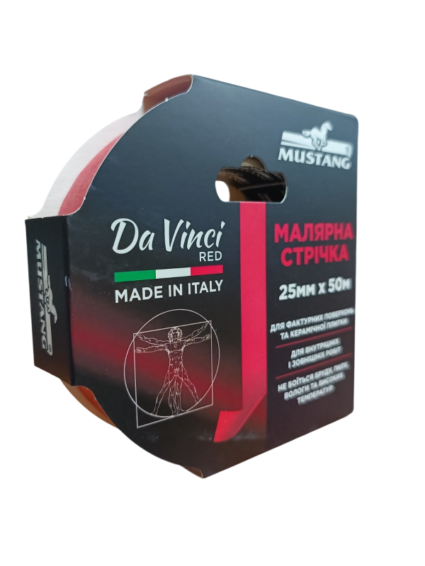 Малярна стрічка MUSTANG Da Vinci RED червона 25мм*50м