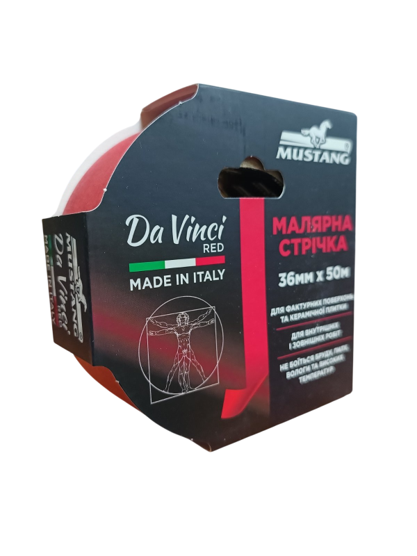 Малярна стрічка MUSTANG Da Vinci RED червона 36мм*50м
