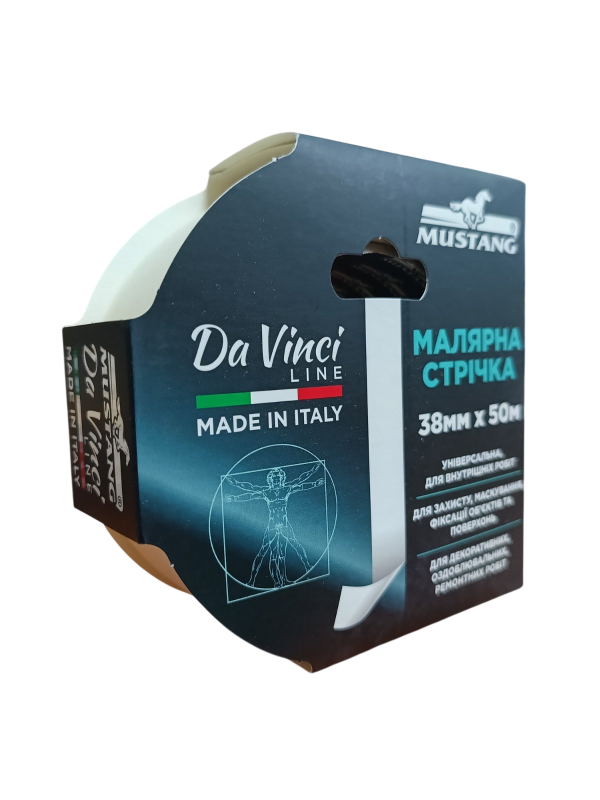 Малярна стрічка MUSTANG Da Vinci WHITE біла 38мм*50м