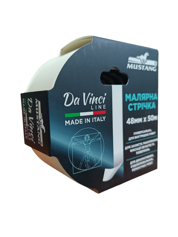 Малярна стрічка MUSTANG Da Vinci WHITE біла 48мм*50м