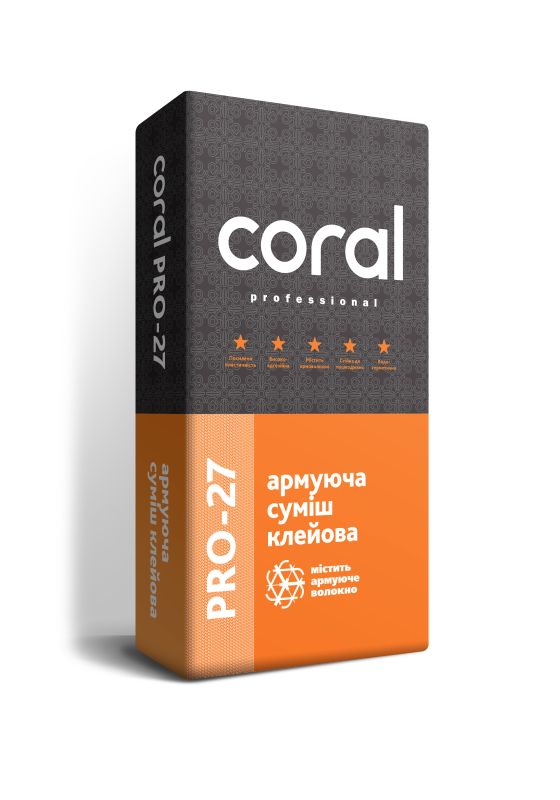 Coral PRO-27 Армуюча суміш клейова 25 кг