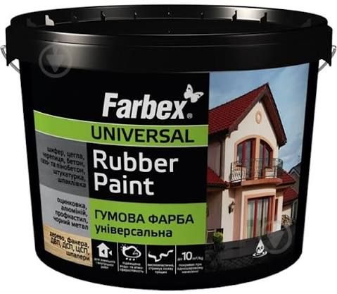 Фарба гумова універсальна Farbex жовтий 12 кг