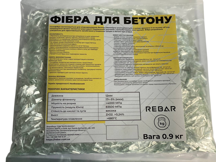 Склофібра для бетону