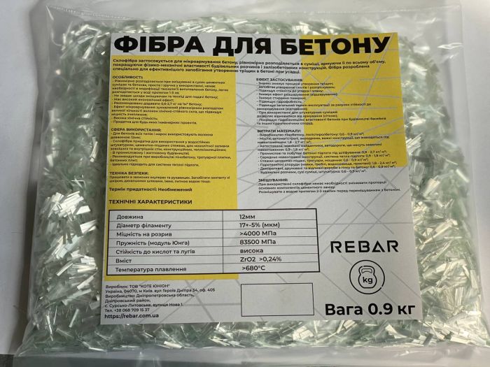 Склофібра для бетону