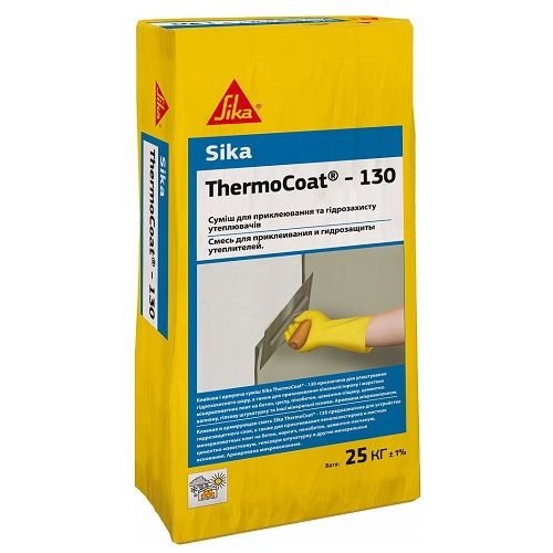 cуміш для приклеювання та гідрозахисту утеплювачів Sika ThermoCoat-130