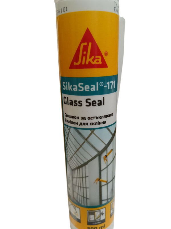 Sikaseal-171 Glass Seal Всепогодний силіконовий герметик для скла, прозорий 300 мл