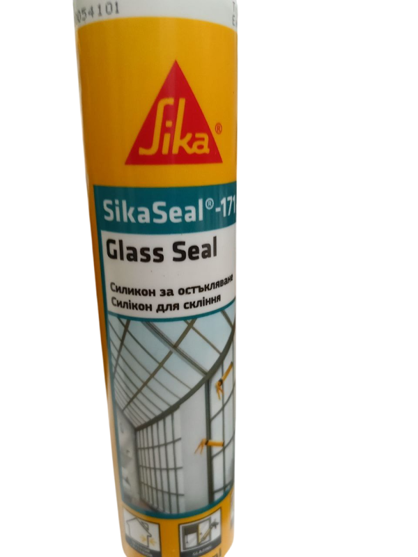 Sikaseal-171 Glass Seal Всепогодний силіконовий герметик для скла, прозорий 300 мл