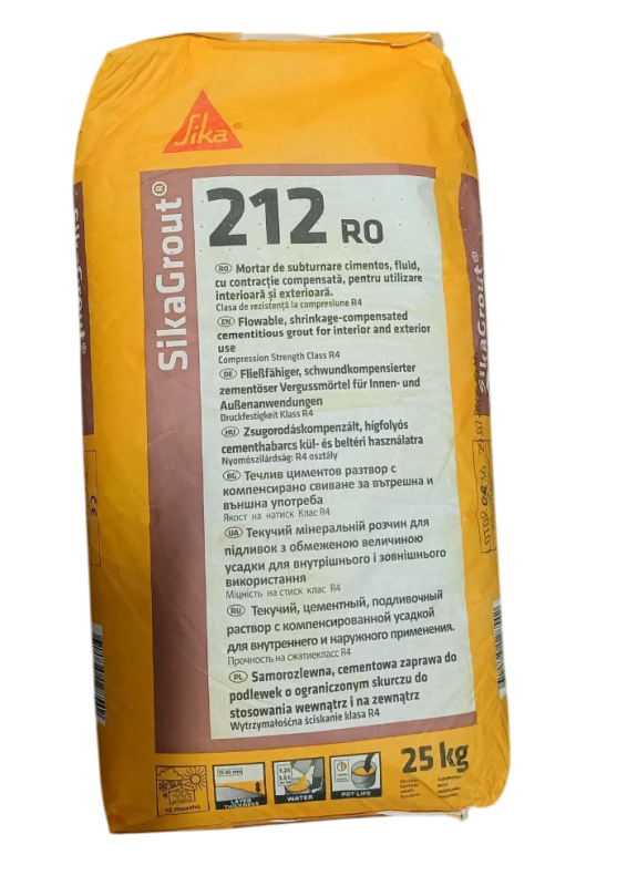  Безусадочний розчин для підливок 10-50 мм  SikaGrout-212 ROU Bg 25KG
