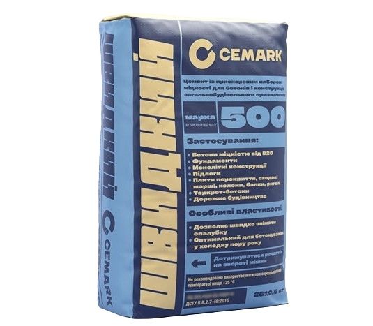 Цемент CEMARK Швидкий ПЦ ІІ/А-К (Ш-В)-500 Р-Н Д20 25 кг